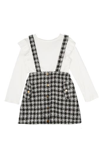Rare Editions Kids' Layered Long Sleeve Dress In White
