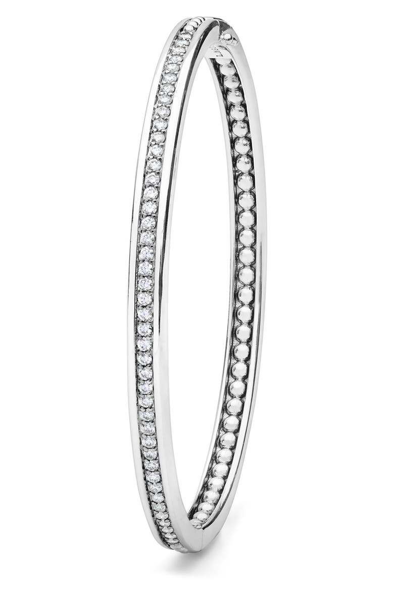 Caviar Spark Diamond Bangle Bracelet, Alternate, color, SILVER