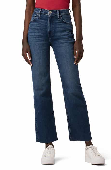 Remi Raw Hem High Waist Crop Straight Leg Jeans