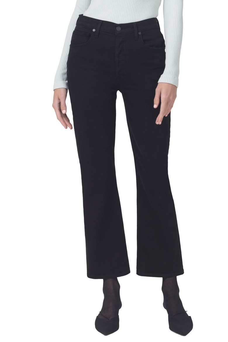 Isola High Waist Crop Bootcut Jeans, Main, color, PLUSH BLACK