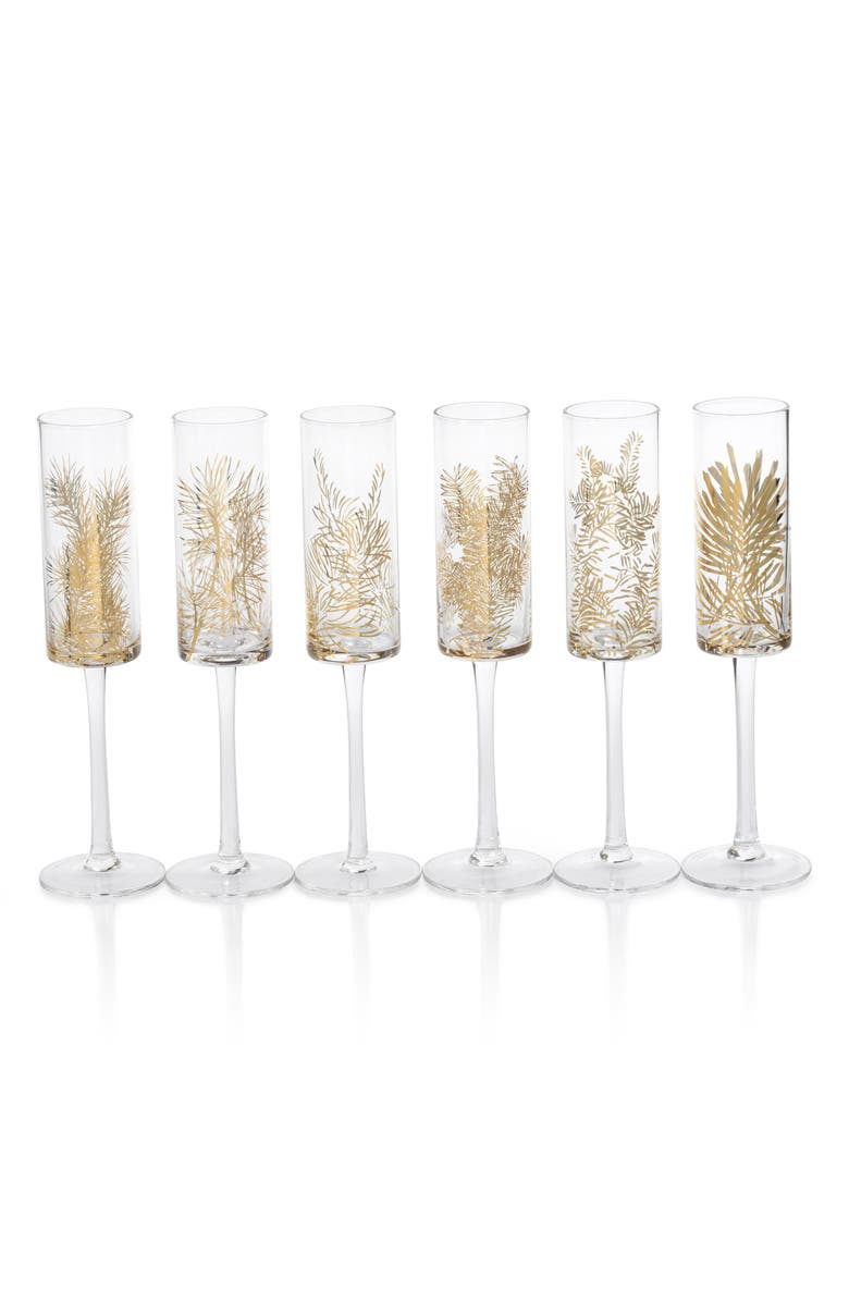 Zodax Festivity Set of 4 Champagne Flutes, Main, color, 