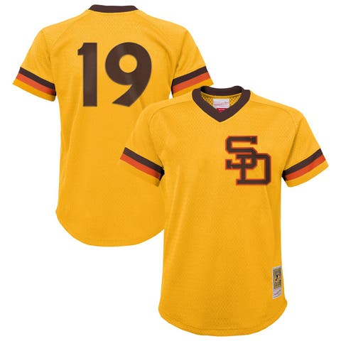 Youth Mitchell & Ness Tony Gwynn Gold San Diego Padres Cooperstown Collection Mesh Batting Practice Jersey