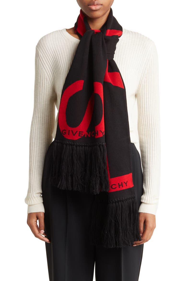 Logo Scarf, Main, color, BLACK RED