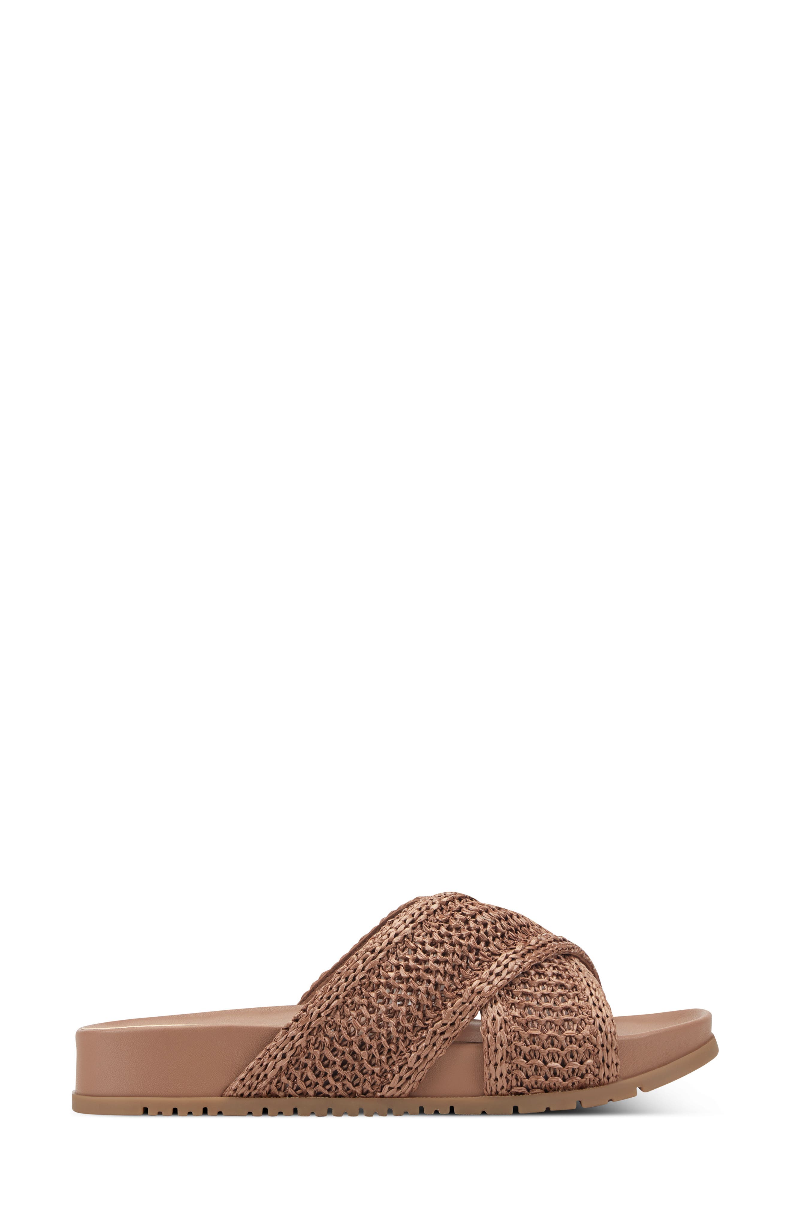 Leia Slide Sandal, Alternate, color, MEDIUM BROWN WOVEN