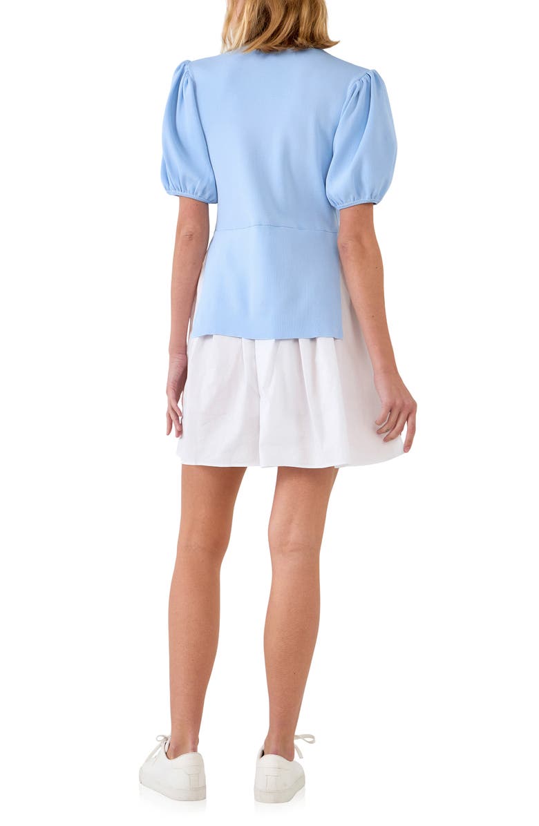 English Factory Puff Sleeve Layered Dress, Alternate, color, 