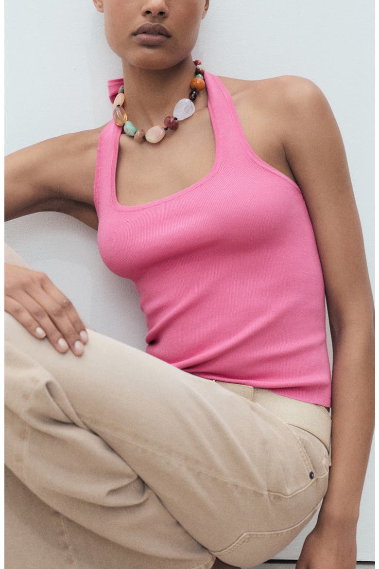 Knit Halter Tank, Alternate, color, PINK