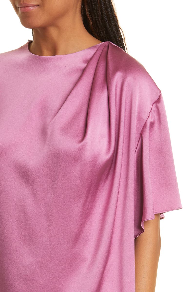 Vince Flutter Sleeve Drape Silk Top, Alternate, color, Camelia