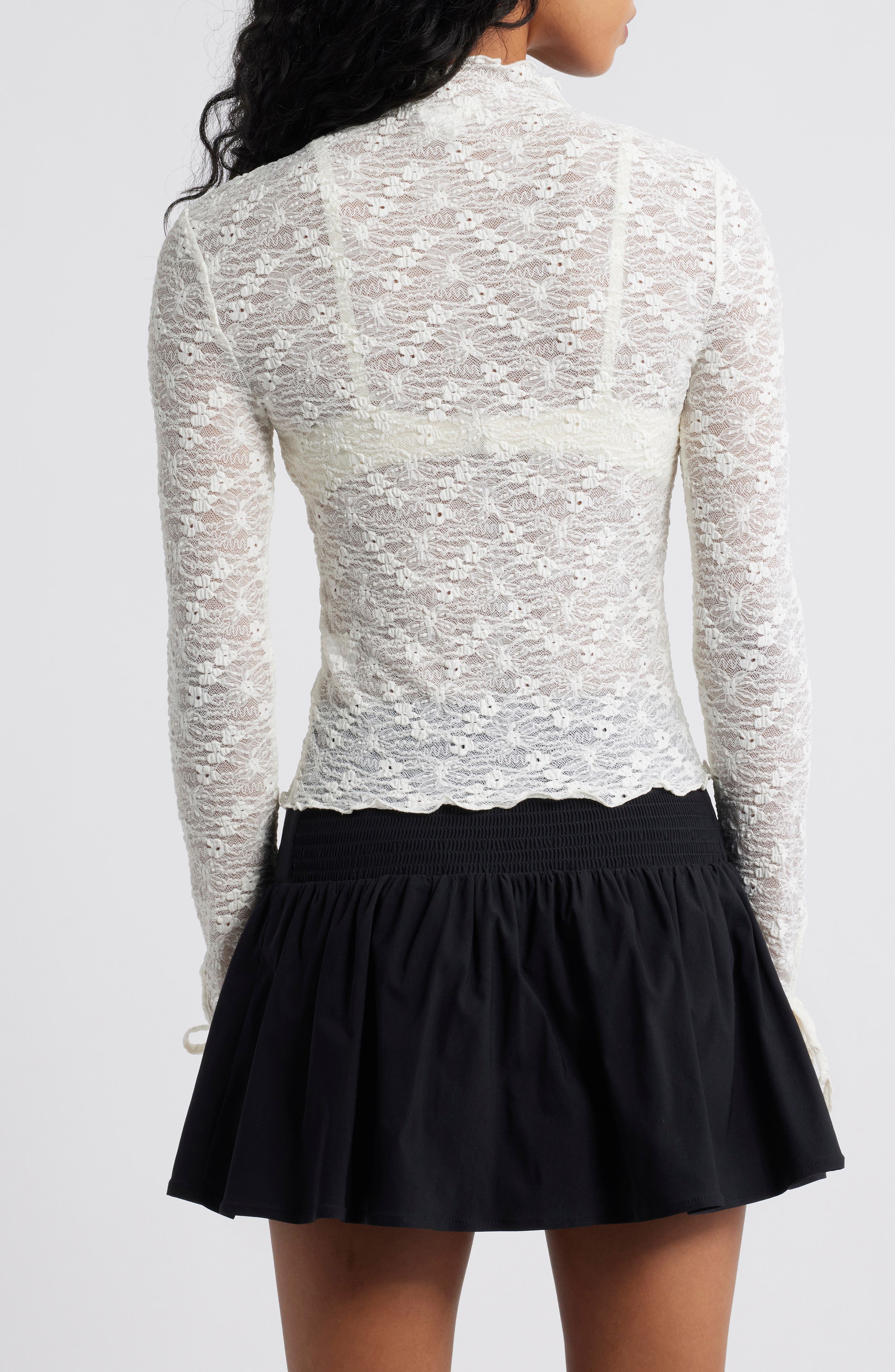 Funnel Neck Lace Top - image 4