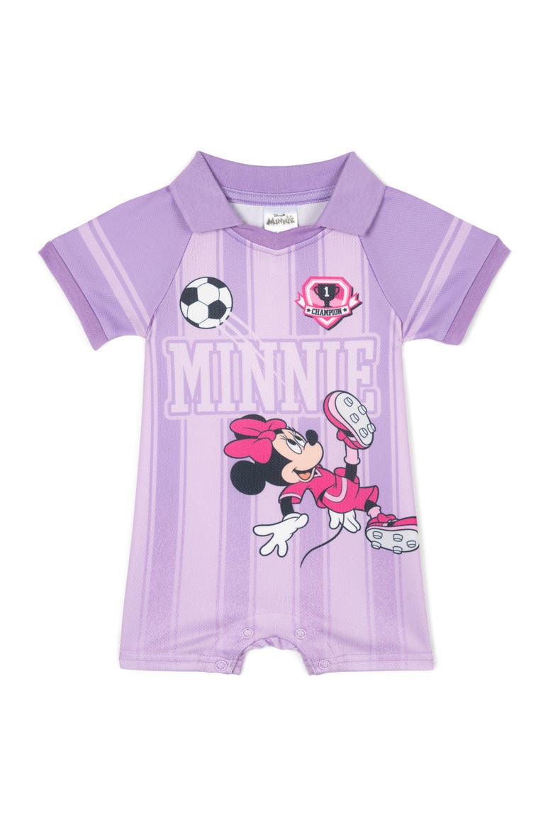 Minnie Mouse Athletic One Piece Romper, Main, color, Violet Minnie