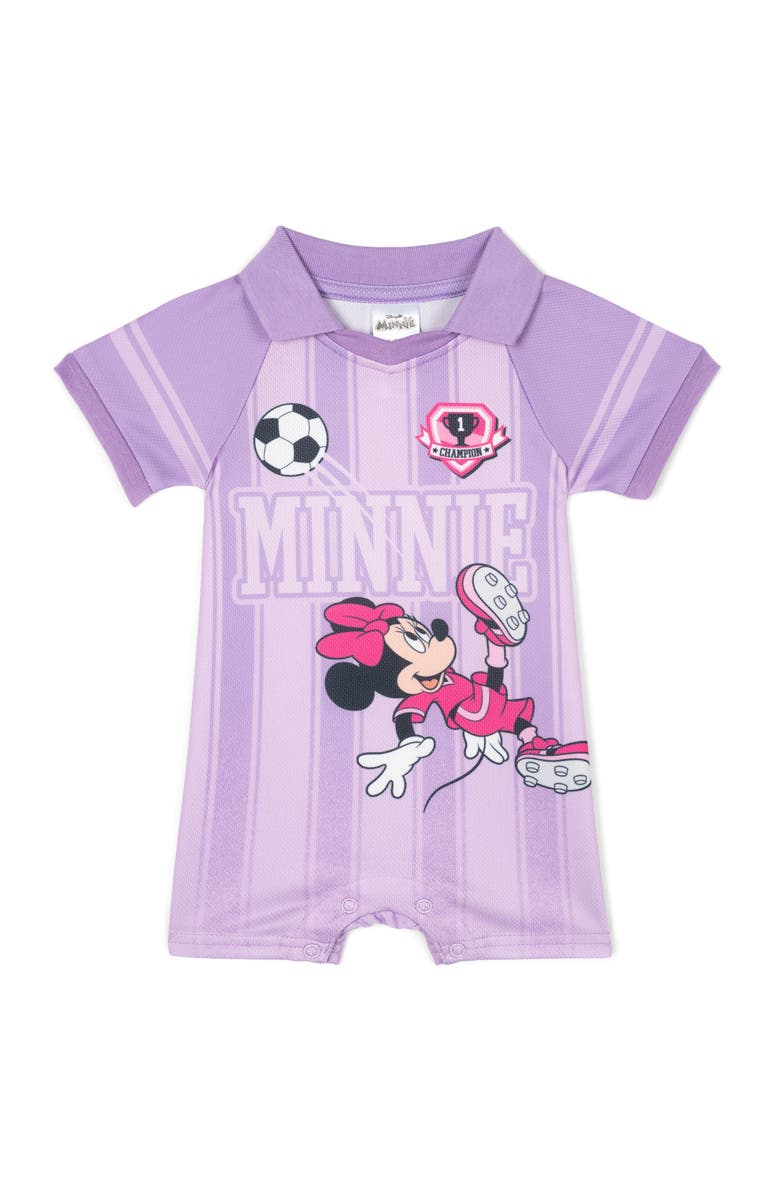 Disney Minnie Mouse Athletic One Piece Romper, Main, color, Violet Minnie