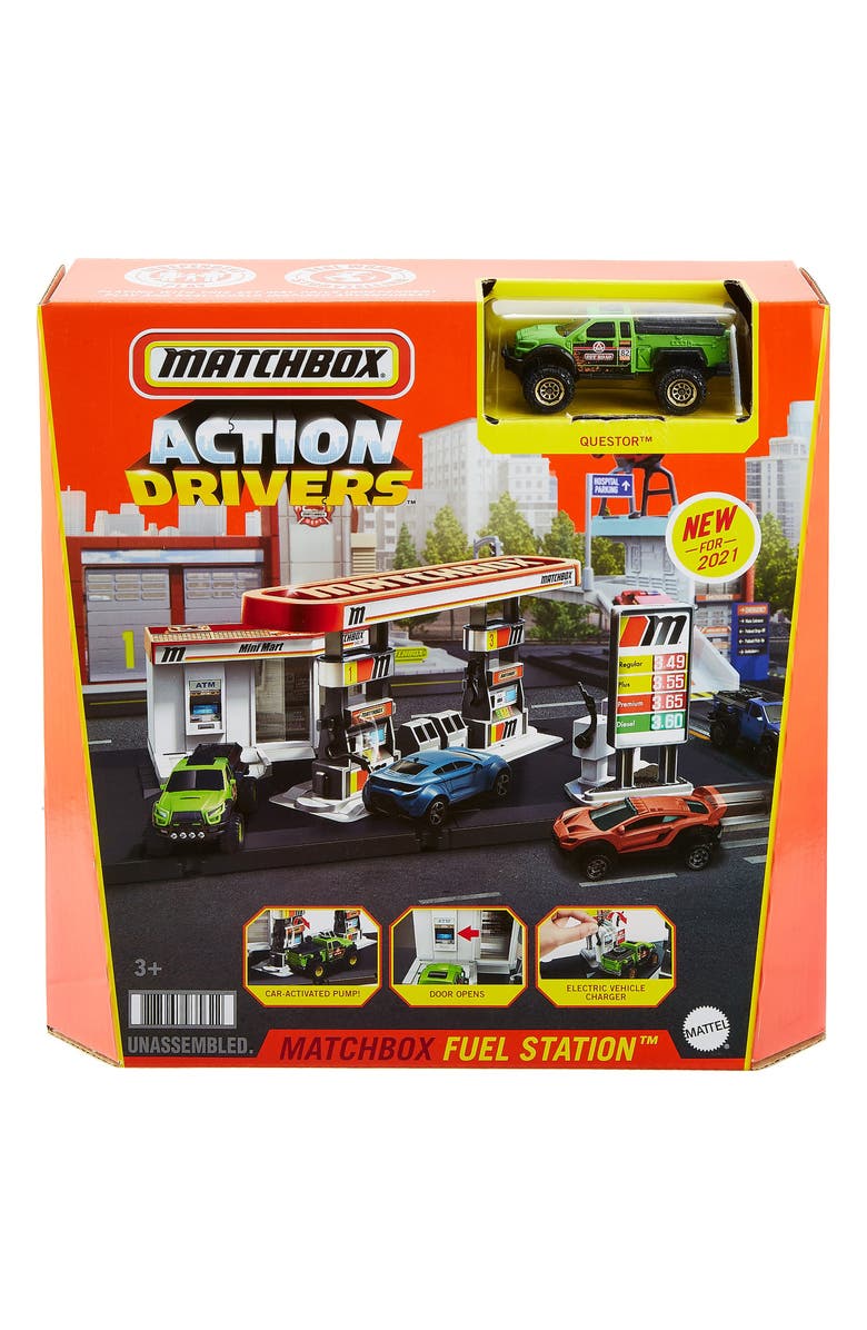 Mattel Matchbox Action Drivers Matchbox Fuel Station Playset, Main, color, 