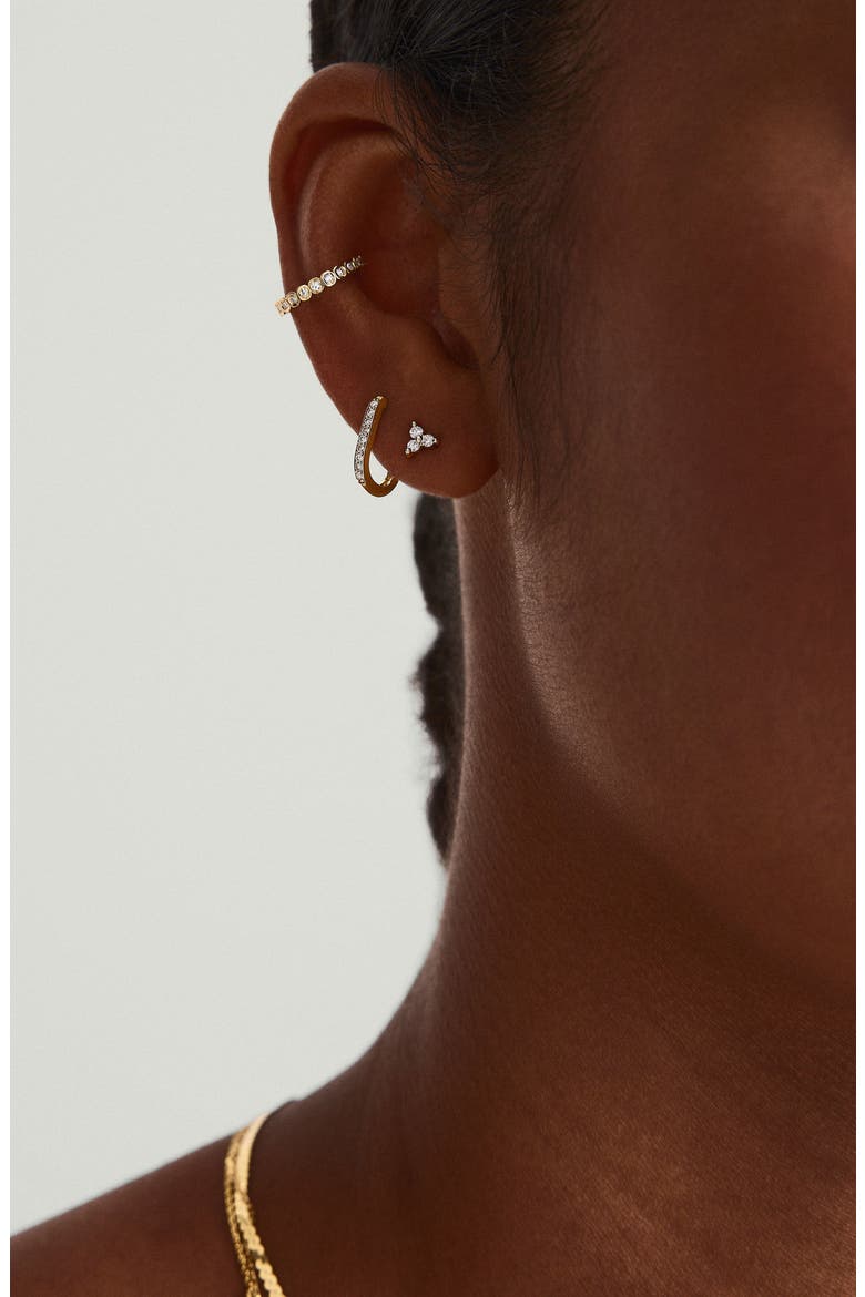 Lotus Diamond Studs, Alternate, color, 10k Yellow Gold
