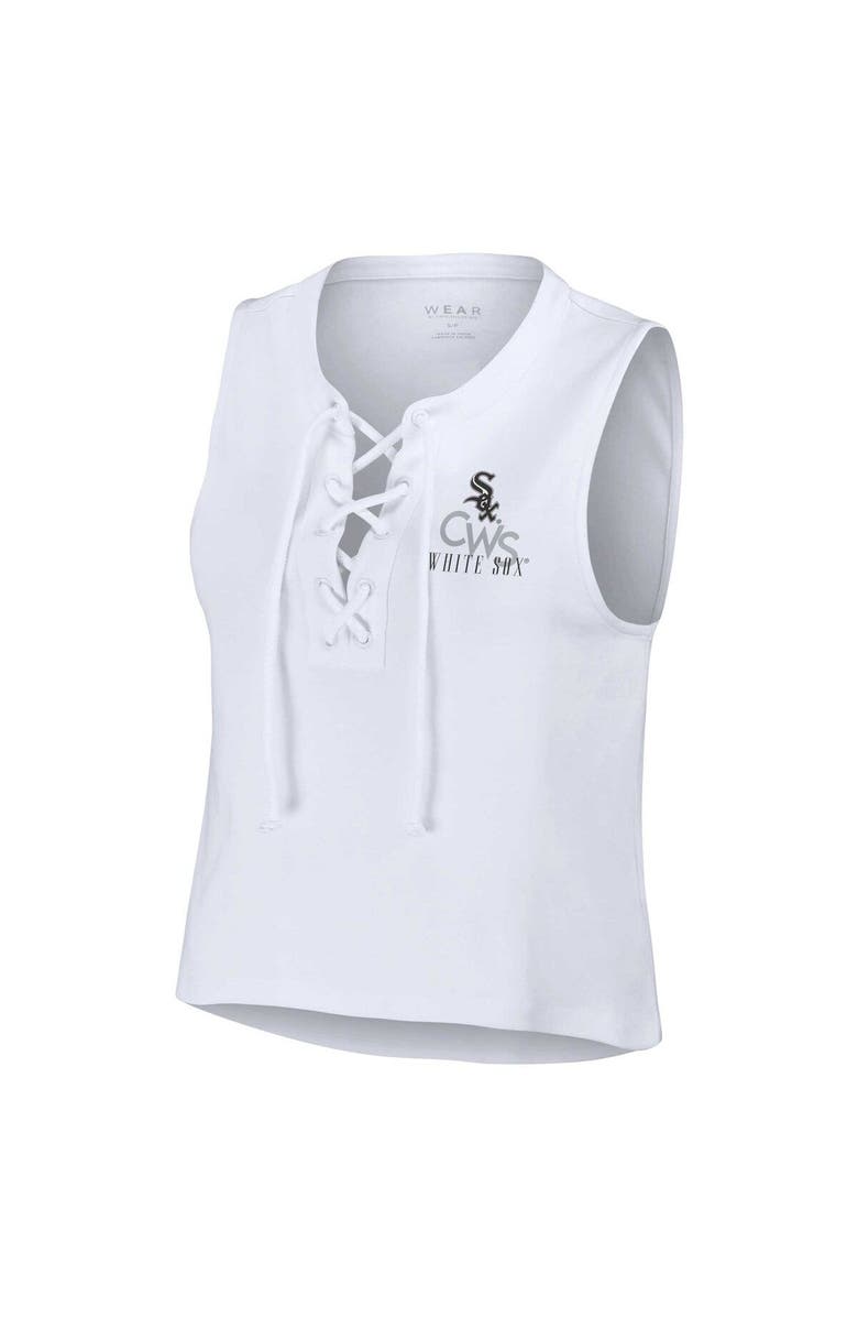 WEAR by Erin Andrews Women's WEAR by Erin Andrews White Chicago White Sox Lace-Up Tank Top, Alternate, color, 