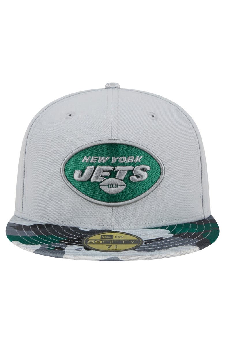 New Era Men's New Era Gray New York Jets Active Camo 59FIFTY Fitted Hat, Alternate, color, Gray