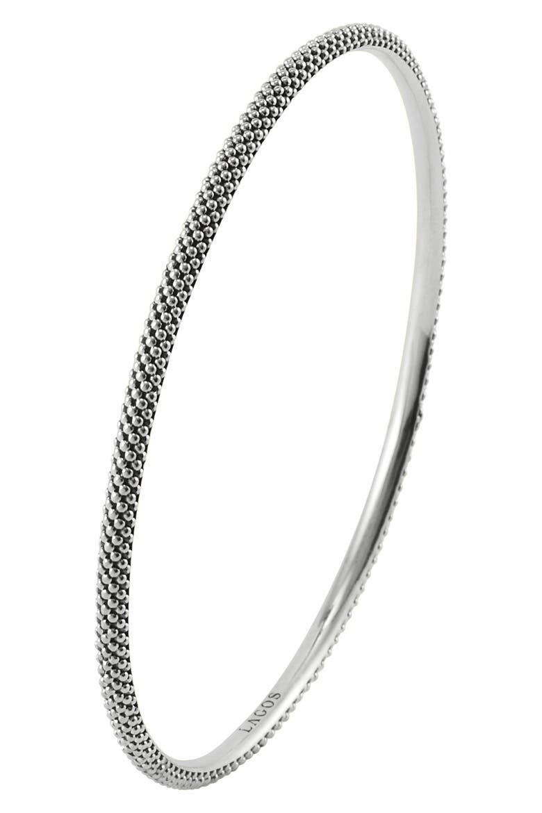 Caviar Bangle, Alternate, color, STERLING SILVER