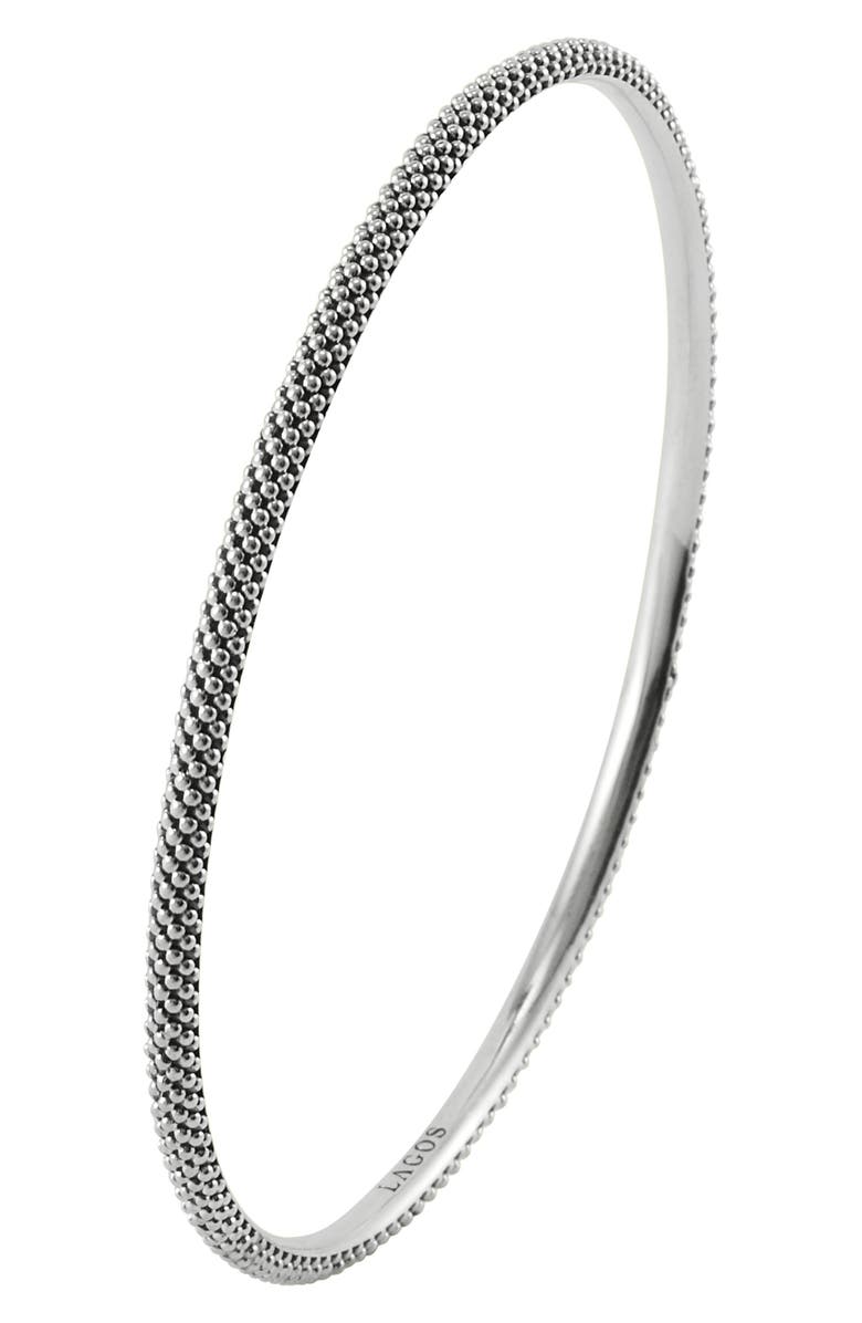 LAGOS Caviar Bangle, Alternate, color, Sterling Silver