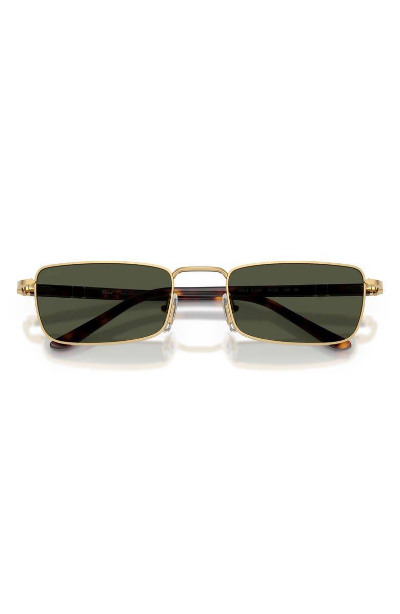 Persol 54mm Rectangular Sunglasses, Alternate, color, Gold / Green