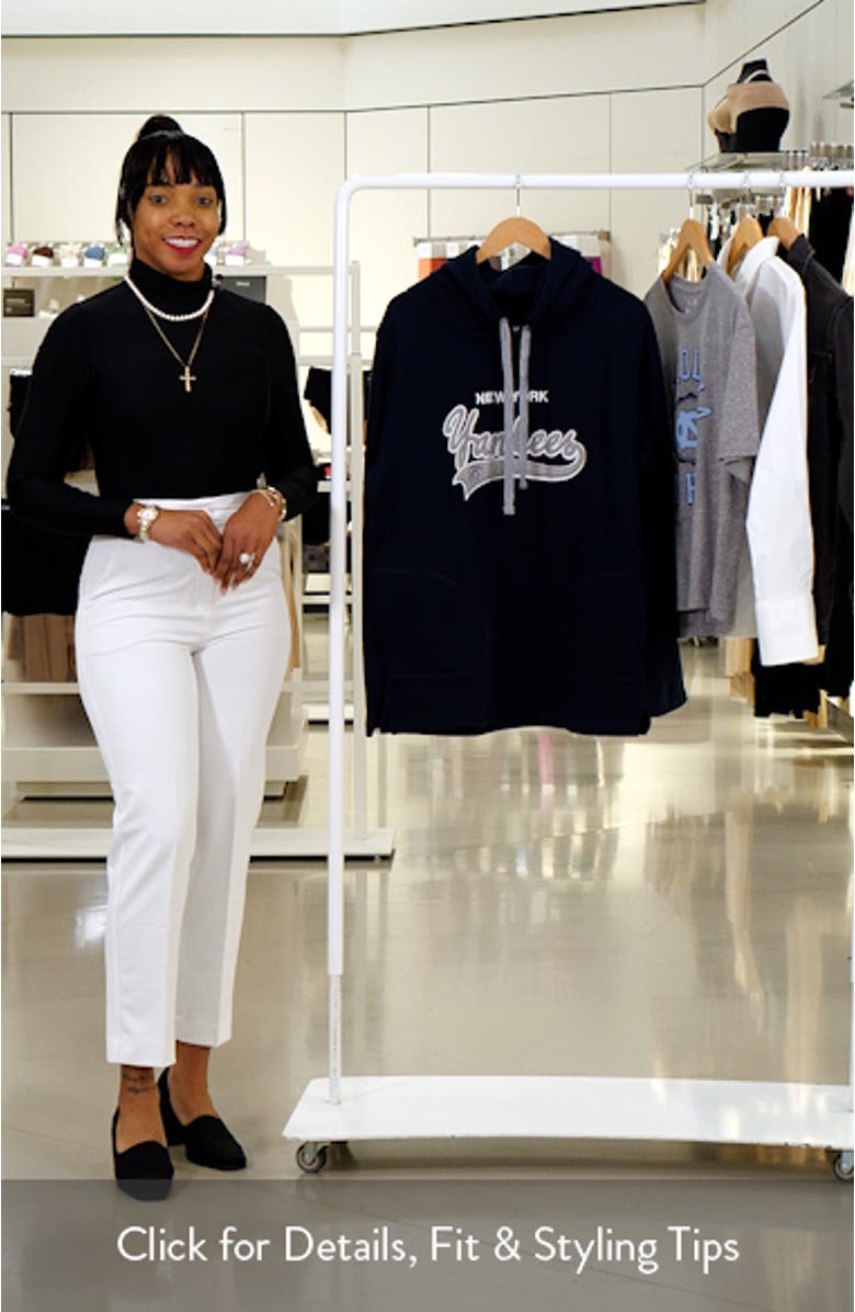 Women's Soft as a Grape Navy New York Yankees Plus Size Side Split Pullover Hoodie, sales video thumbnail