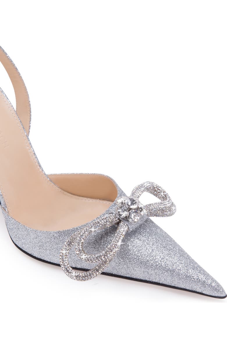 Mach & Mach Double Bow Glitter Pointed Toe Slingback Pump, Alternate, color,