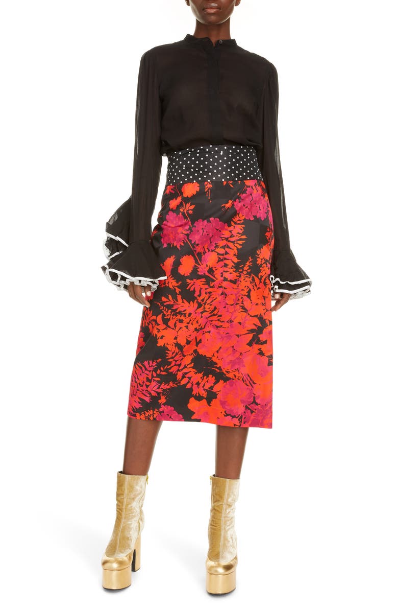 Dries Van Noten Ruffle Cuff Cotton Shirt, Alternate, color,