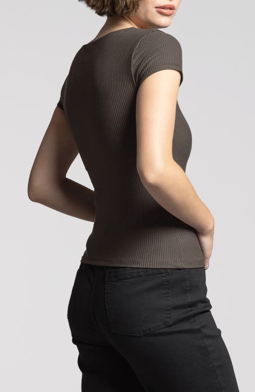 Weekend Los Angeles Charlene Rib Top In Black Brown