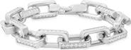 HMY JEWELRY 18k Gold Plated Stainless Steel Cubic Zirconia Chain Bracelet