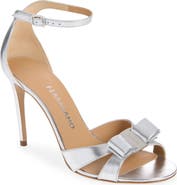 FERRAGAMO Roxy Metallic Bow Ankle Strap Sandal