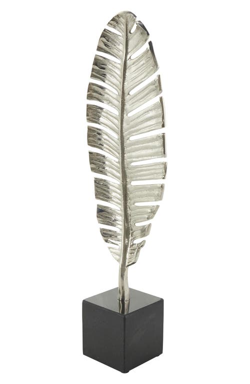 Uma Contemporary Leaf Statue In Silver