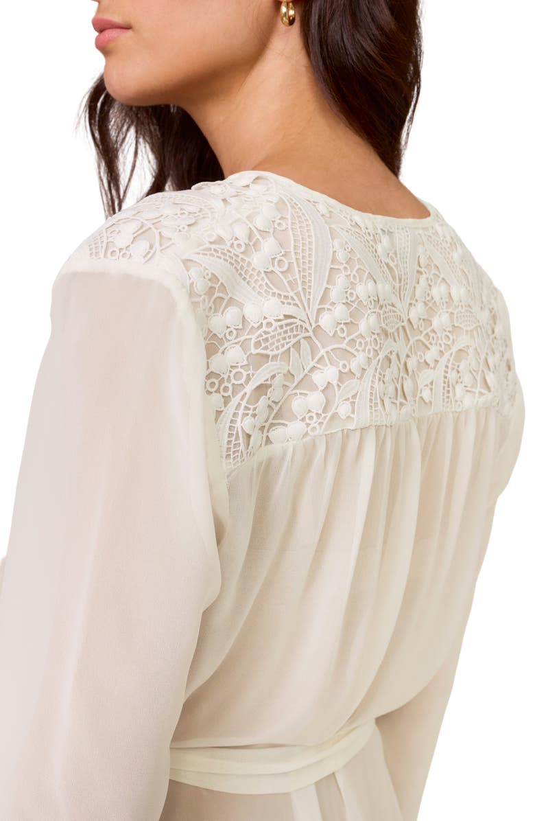 Rya Collection Isles Lace Trim Chiffon Robe, Alternate, color, 