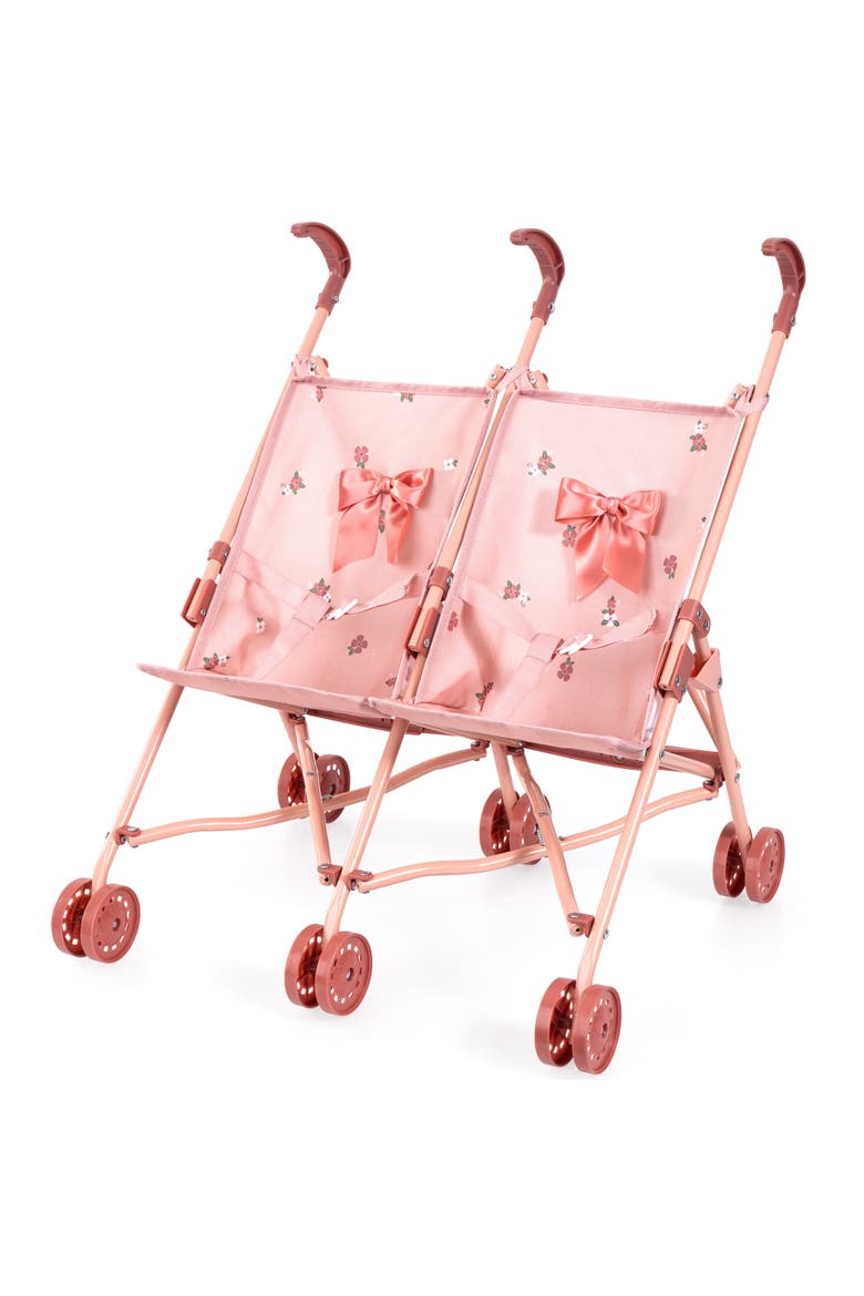 Doll Twin Buggy Double Umbrella Stroller Fits 18" Dolls, Ages 18mo+, Main, color, Multicolored