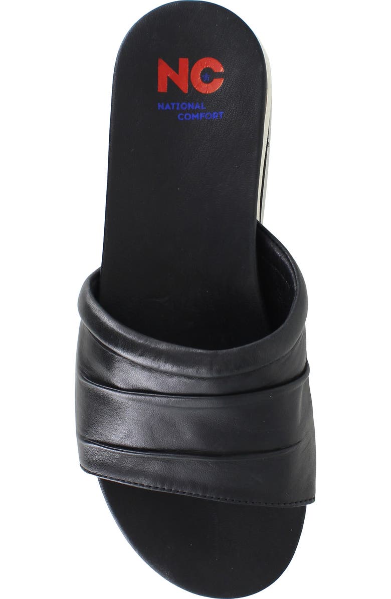 National Comfort Kai Scrunchie Platform Slide Sandal, Alternate, color, Black Leather