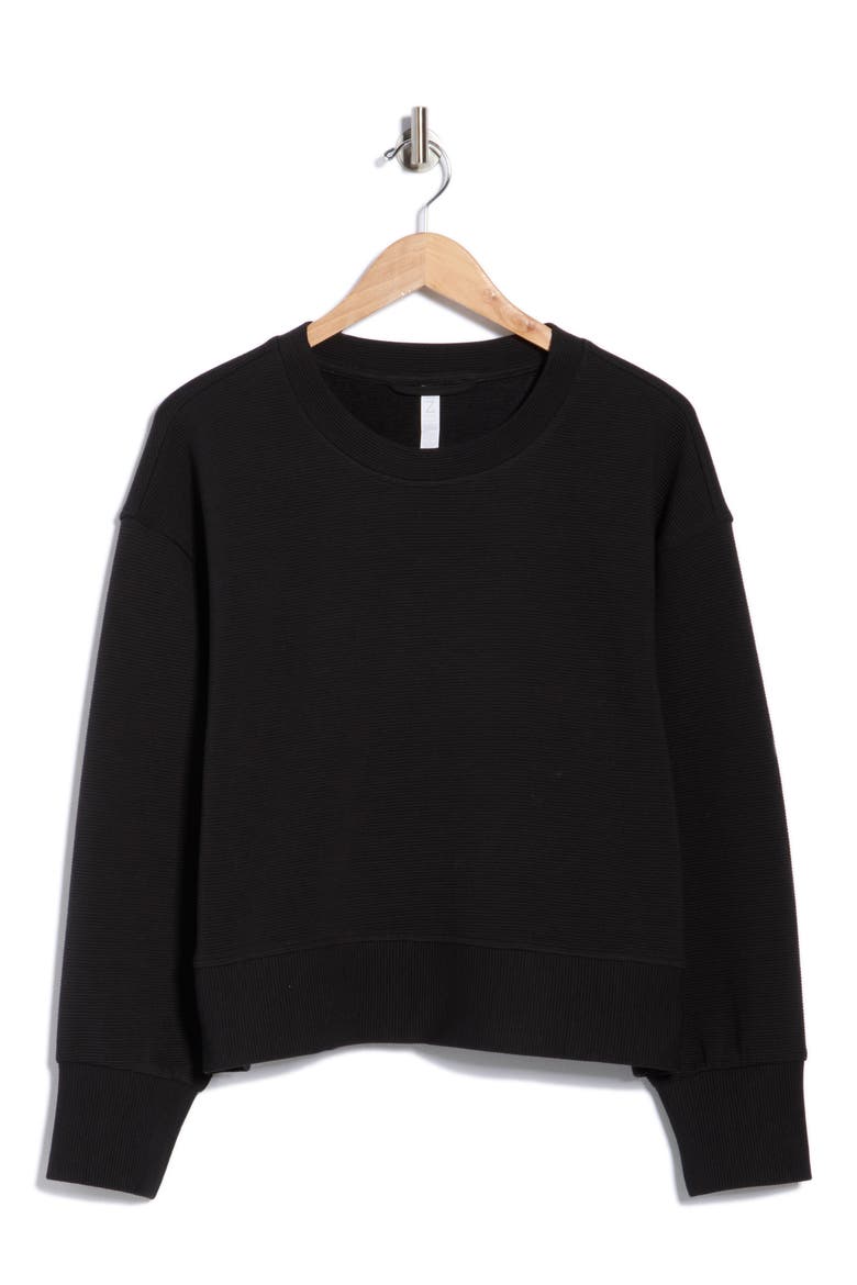 Unwind Ottoman Crewneck Sweatshirt, Alternate, color, BLACK