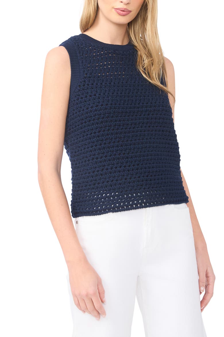 Open Stitch Sweater Tank, Main, color, CLASSIC NAVY