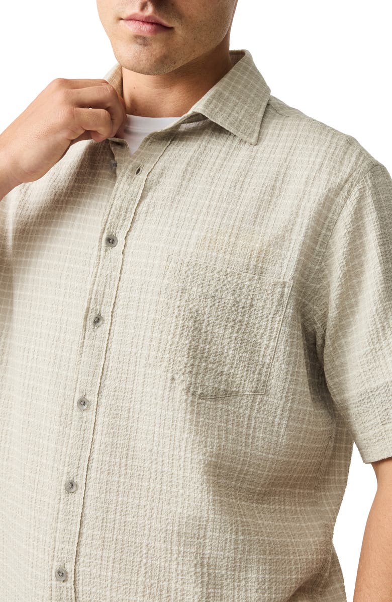 Rodd & Gunn Gowenbridge Short Sleeve Textured Cotton Button-Up Shirt, Alternate, color, Fog
