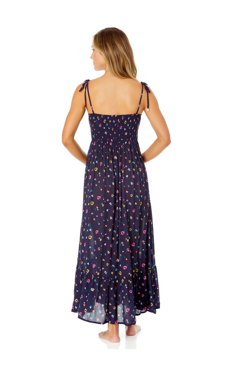 Anne Cole Women's Gradient Floral Smocked Shoulder Tie Dress Cover Up, Alternate, color, Gradient Floral