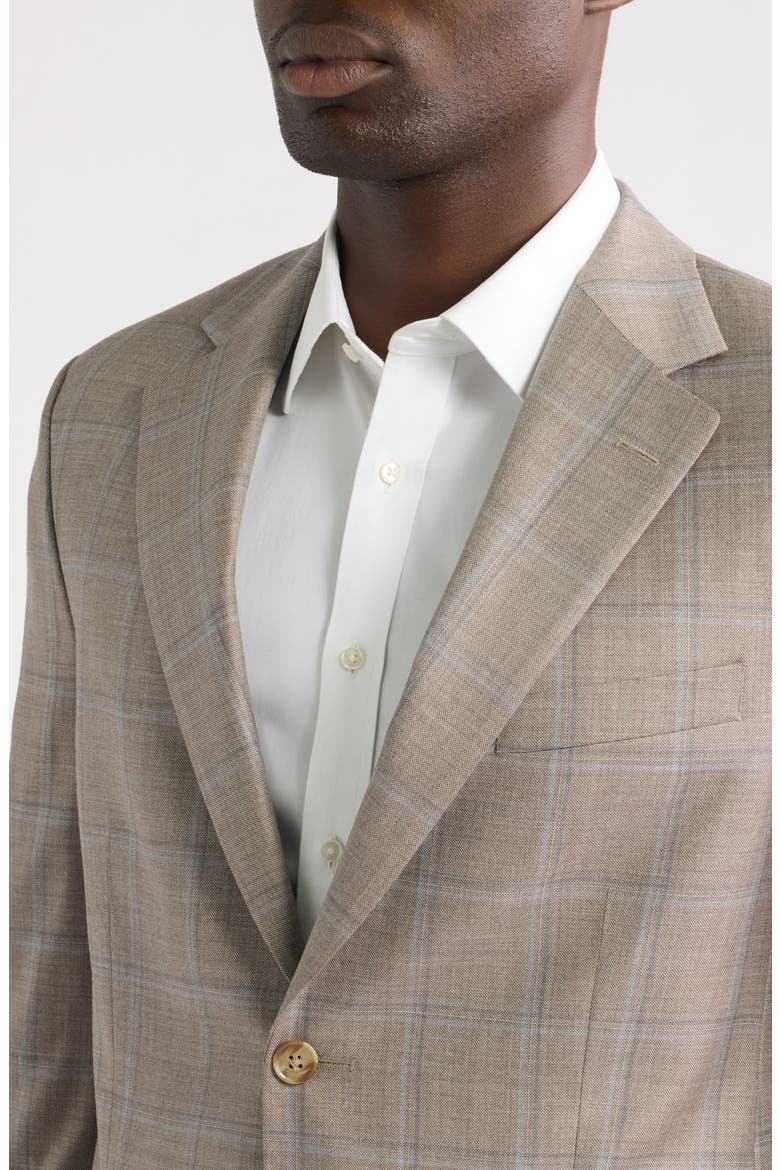 Hartford Classic Windowpane Wool Sport Coat, Alternate, color, TAN