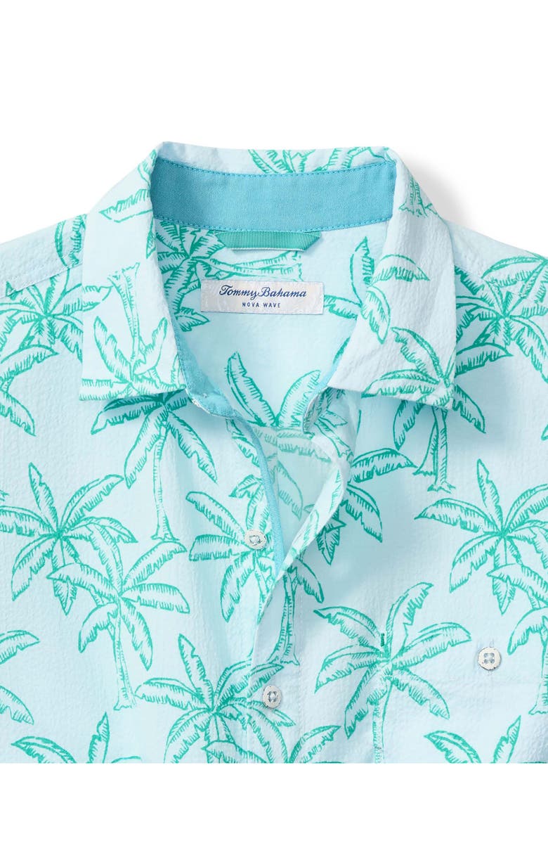 Tommy Bahama Nova Wave Royal Palmetto Short Sleeve Seersucker Button-Up Shirt, Alternate, color, Dew Drop