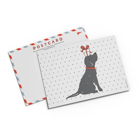 Gift/Birthday Postcard 20-Pack "Black Lab Present"