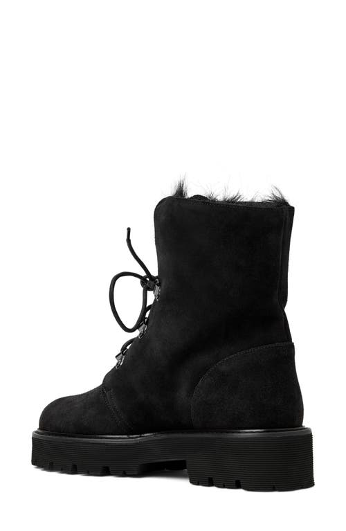 Aquatalia Eva Faux Shearling Cuff Hiker Boot In Black
