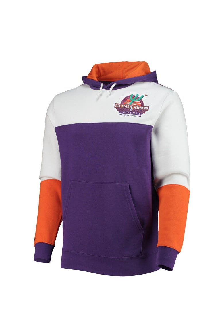 Men's Mitchell & Ness Purple NBA Hardwood Classics 1995 All-Star Game Colorblock Fusion Pullover Hoodie, Alternate, color, Purple