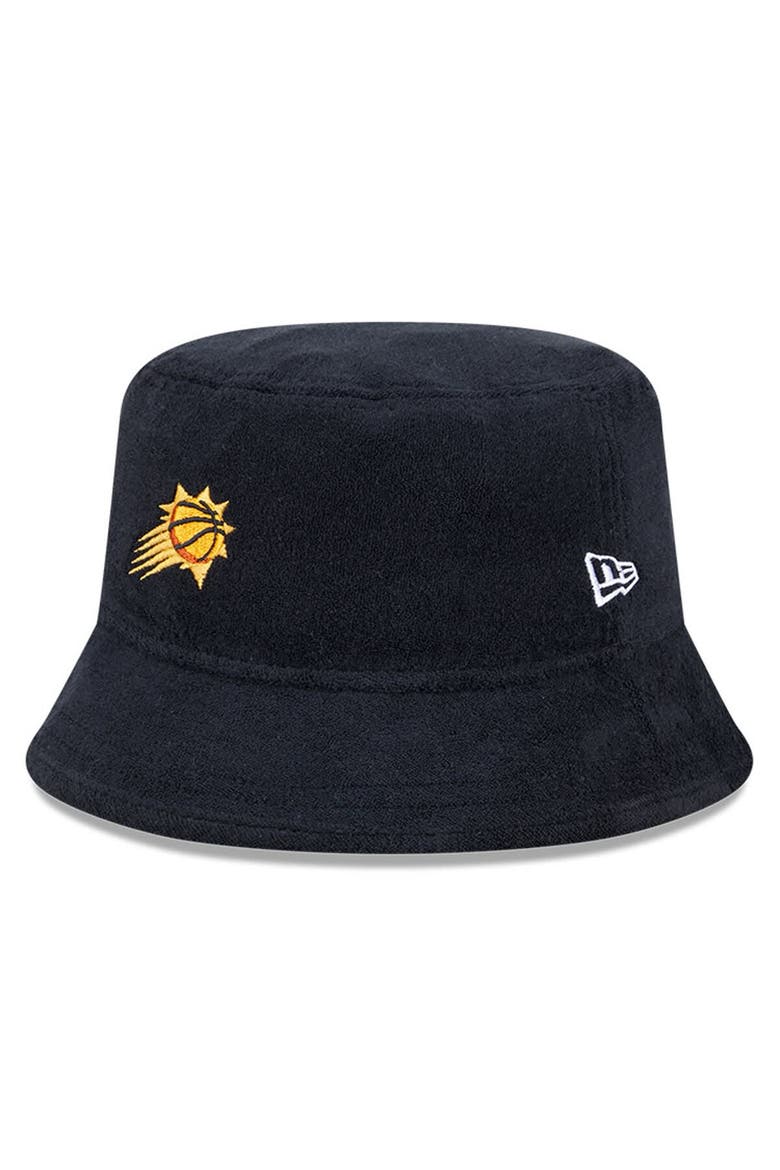 Men's New Era Black Phoenix Suns Court Sport Terry Bucket Hat, Main, color, Black