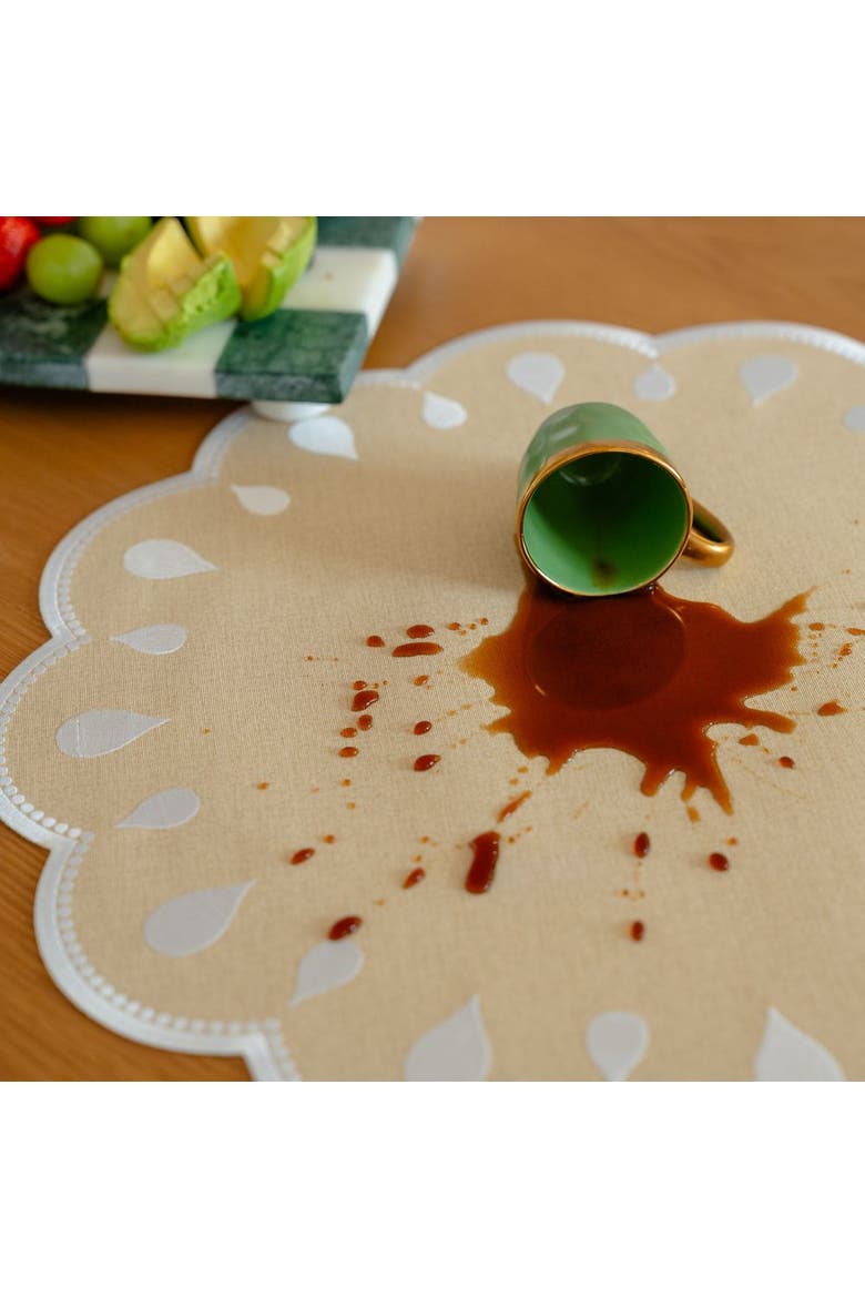 Petal Spill Proof Placemat, Alternate, color, Beige