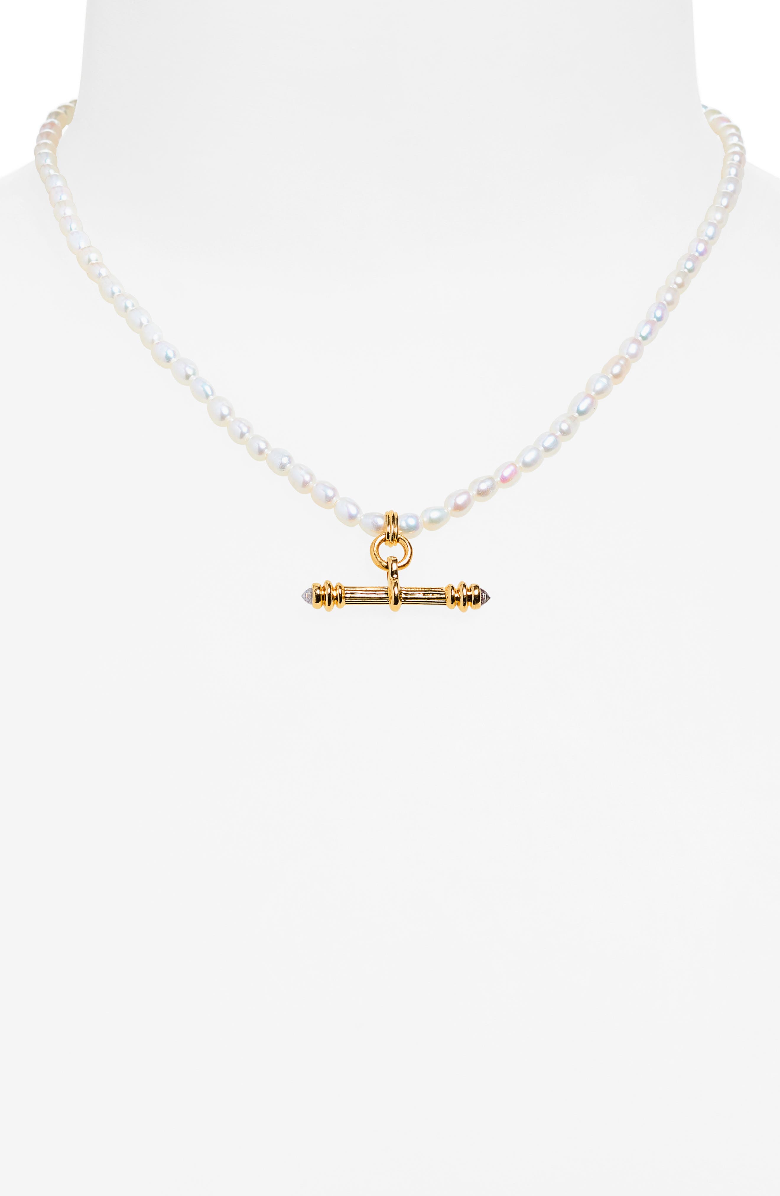 Missoma Harris Reed Pearl T-Bar Necklace (Women) | Nordstrom