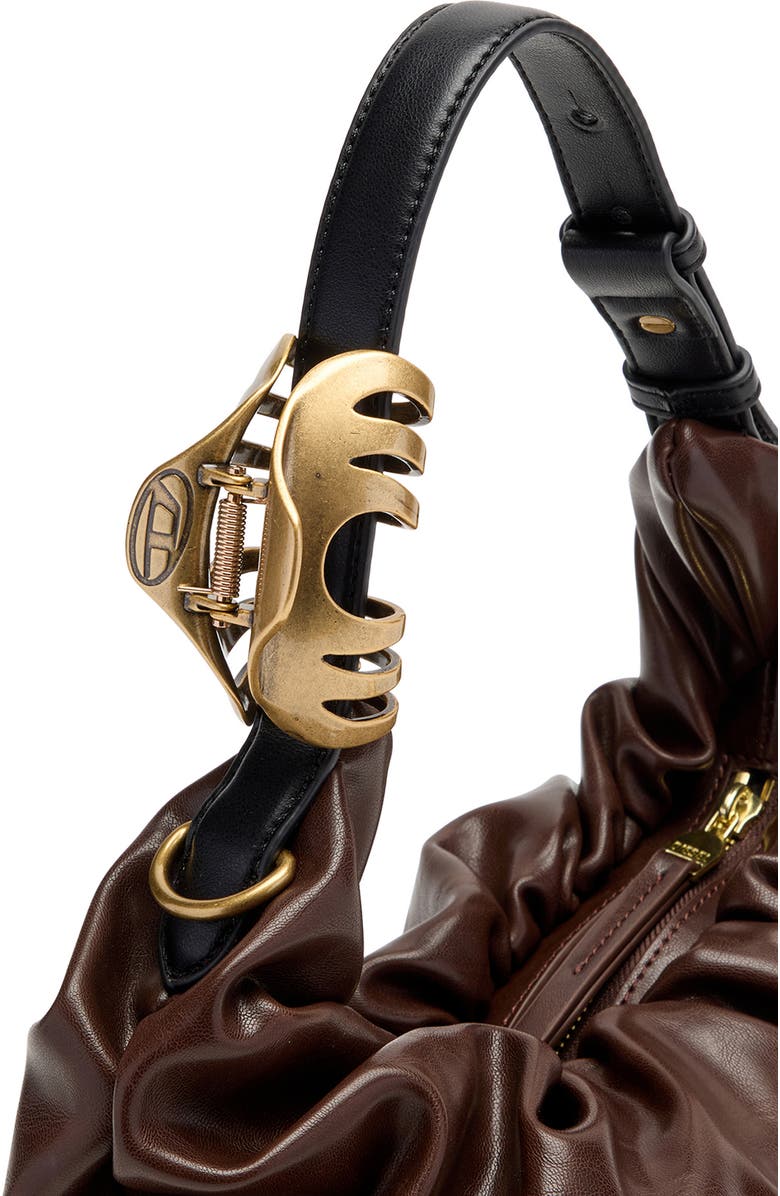 DIESEL<sup>®</sup> Grab-D-Small Scrunched Hobo Bag, Alternate, color, Chocolate