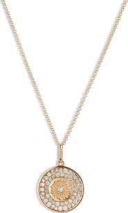 Anzie Classique Mini Milly Diamond Medallion Necklace