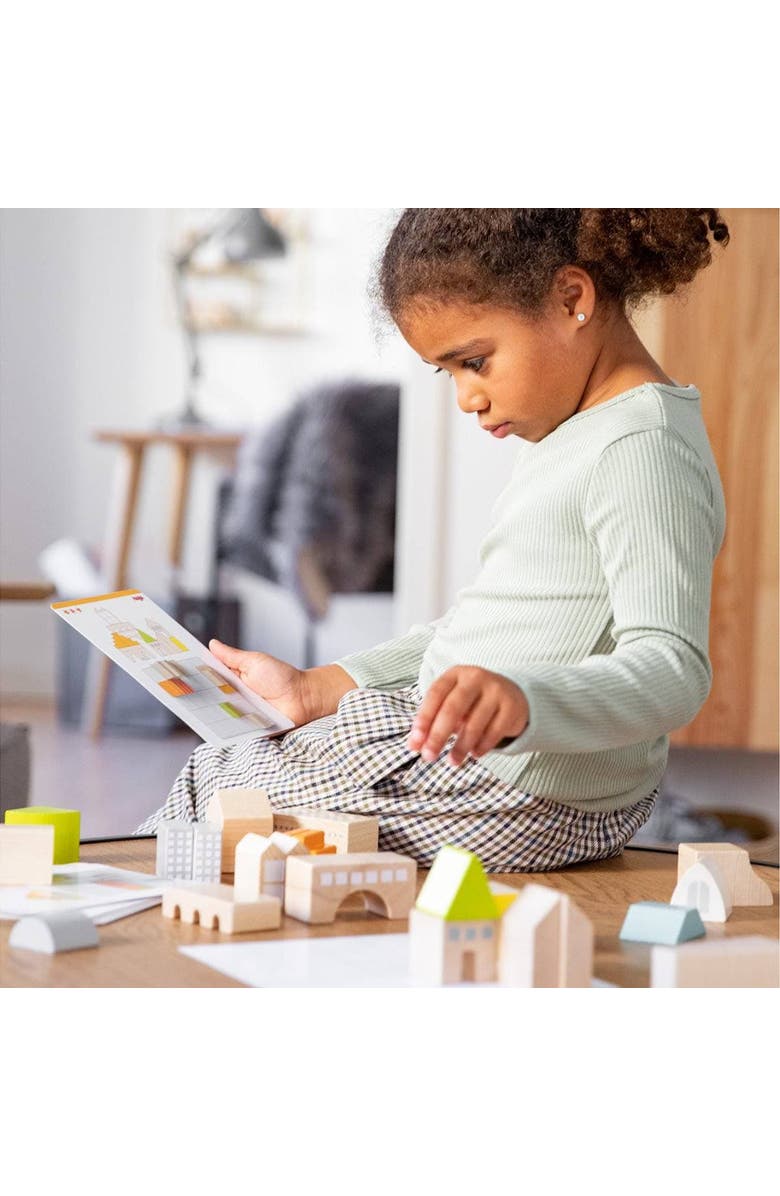 HABA Logical Master Builder Blocks - 26 Blocks with 16 Double Sided Template Cards, Alternate, color, Multi