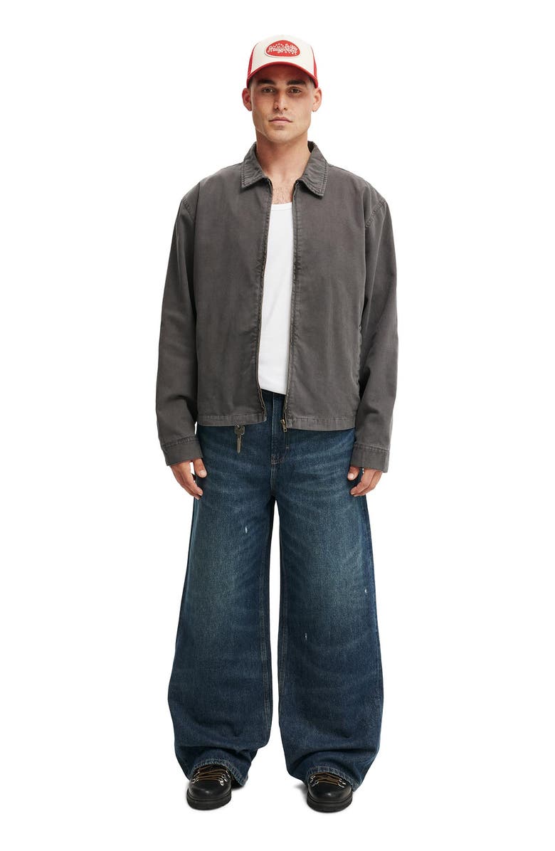 Cotton On Men's Cropped Harrington Jacket, Alternate, color, Washed Charcoal