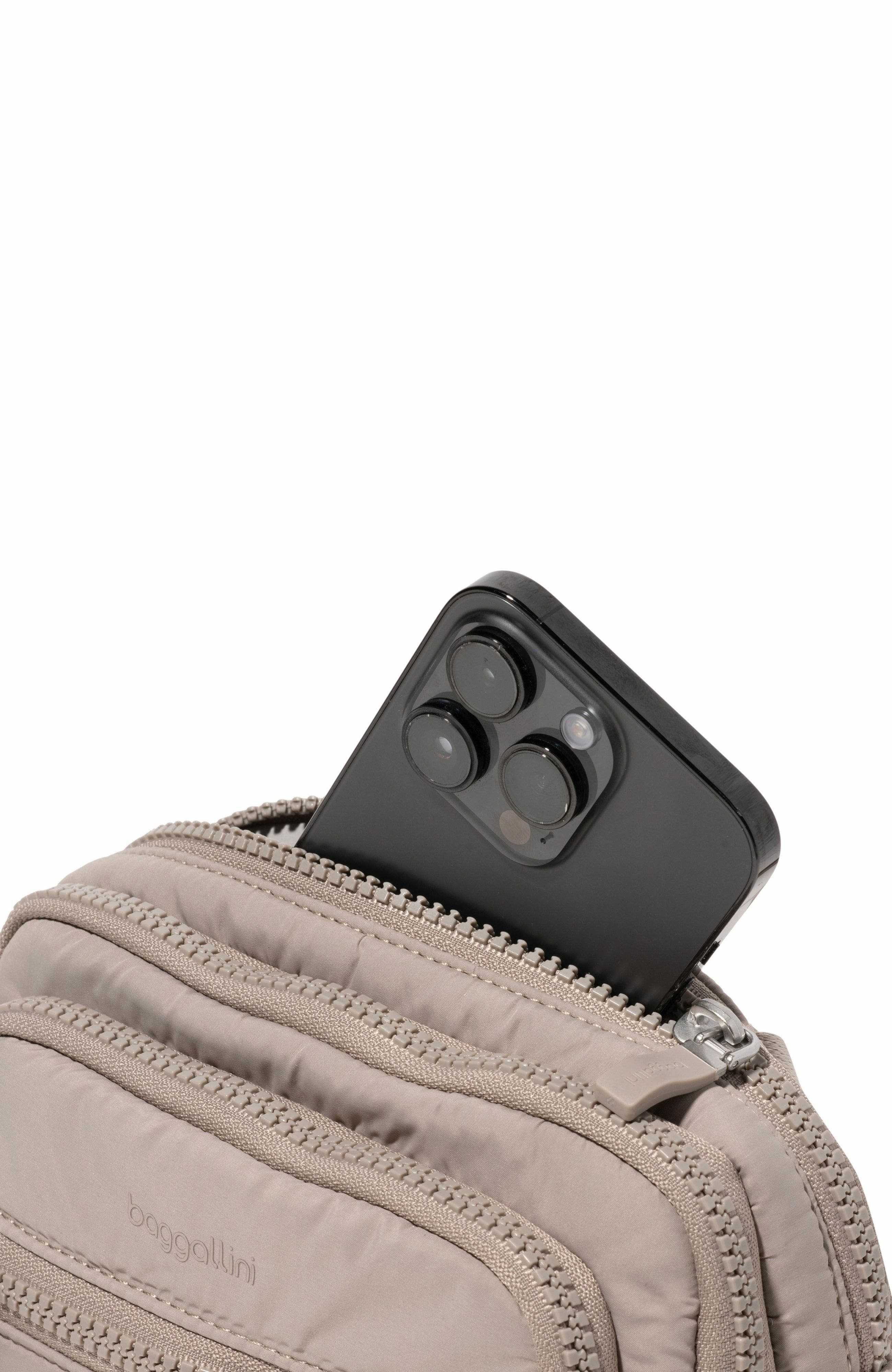 BAGGALLINI Triple Zip Bagg Small Crossbody Bag, Alternate, color, Moonrock Puff