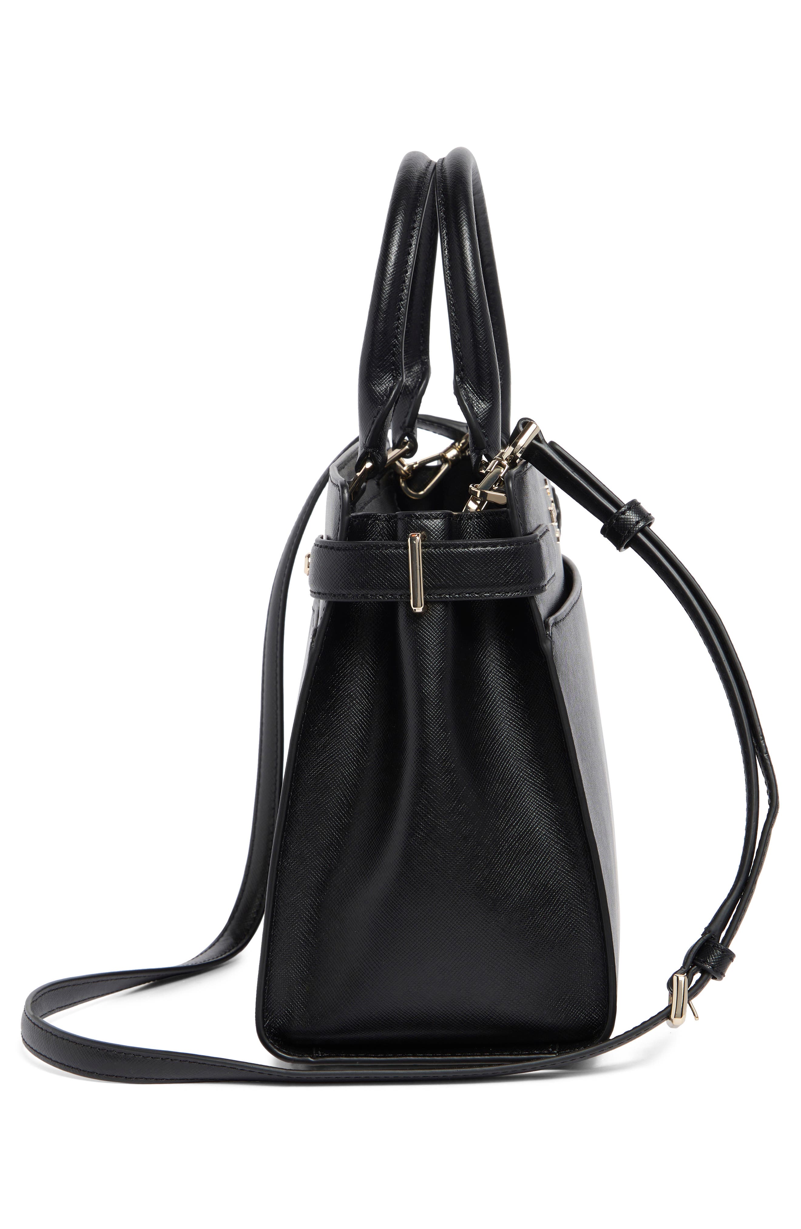 Kate Spade New York staci medium leather satchel, Alternate, color, Black