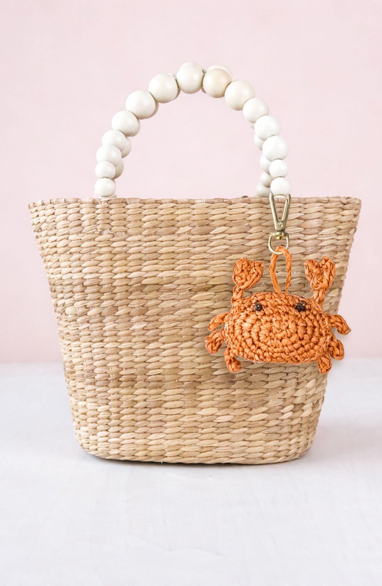LIKHA Crab Raffia Bag Charm, Alternate, color, 